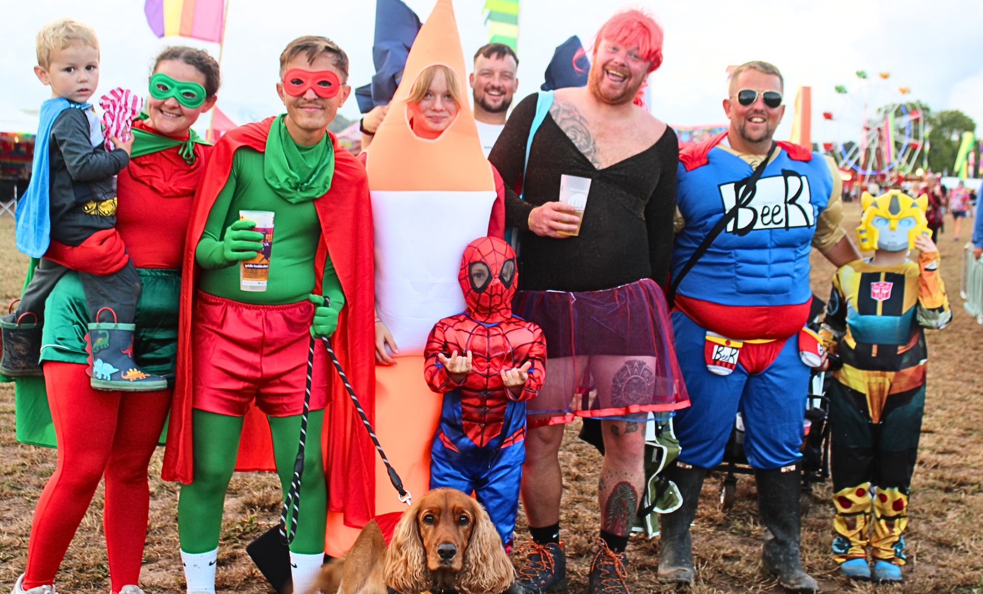 A family of super hero's at Sunshine Festival